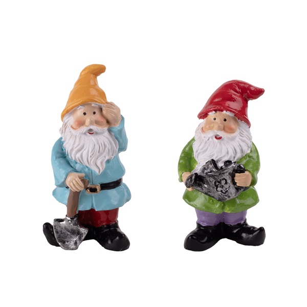 IRIS dekor műgyanta kertitörpe x2 kék/zöld 7,3cm