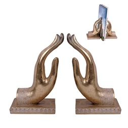 IRIS dekor műgyanta kéz könyvtámasz arany 2 szortiment 11x19cm