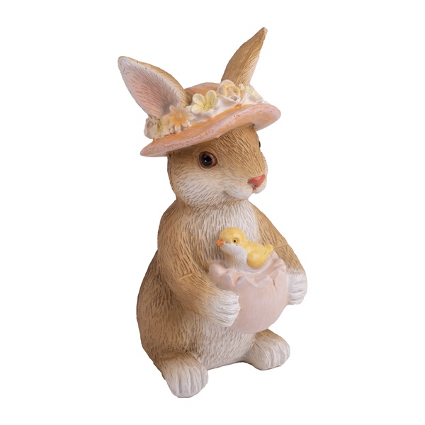 IRIS dekor műgyanta szobor nyúl virággal