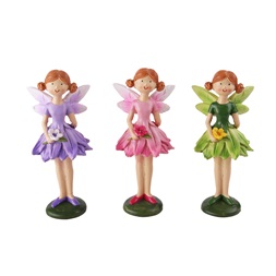 IRIS dekor műgyanta tündér virággal 3 szortiment 14,2cm