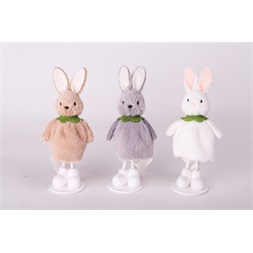 IRIS dekor textil nyuszilány áll 3 féle szín 16cm