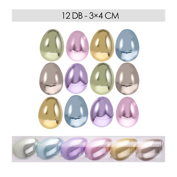 IRIS dekor tojás 12db gyöngyház 6 féle szín 3x4/cs