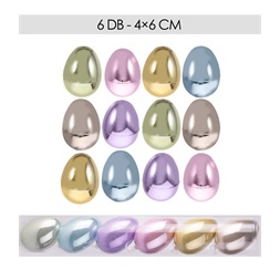IRIS dekor tojás 6db gyöngyház 6 féle szín 4x6/cs