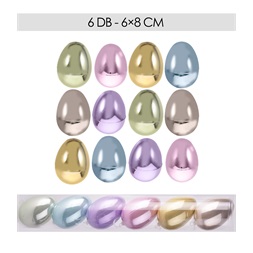 IRIS dekor tojás 6db gyöngyház 6 féle szín 6x8/cs