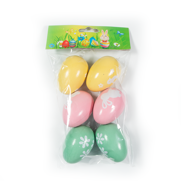 IRIS dekor tojás 6db pasztell virágos 3 féle szín 4x6cm