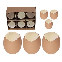 IRIS dekor tojás x6 barna/krém 12x9cm