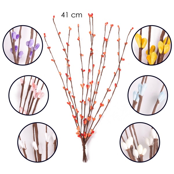 IRIS dekor virág bogyós 7 féle szín 41cm