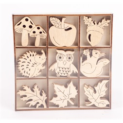 IRIS fa dekor szettben, 36 darabos, őszi, vegyes 4cm