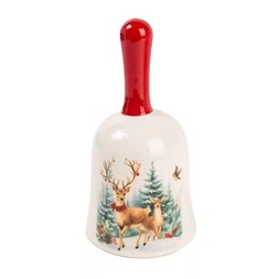 IRIS kerámia csengő, szarvasok fenyőfáknál 7 x 13 cm