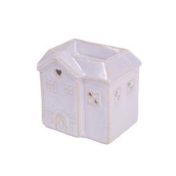 IRIS kerámia olajmécses, épület, fehér 10 cm