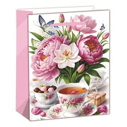 IRIS matt papírtasak rózsa+tea 18 x 23cm