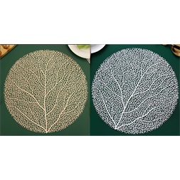 IRIS műanyag alátét, kerek, fa, arany vagy ezüst 38 cm