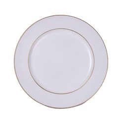 IRIS műanyag tálca, arany dísz széllel, fehér 33 cm