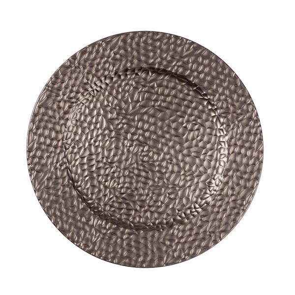 IRIS műanyag tálca, bőr hatású, arany 33 cm