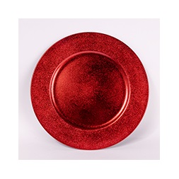 IRIS műanyag tálca, kör alakú, szemcsés, piros 33 cm