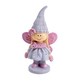 IRIS polirezin tündér, ruhában, rózsaszín szürke 6,2 x 11cm