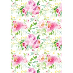 IRIS tekercses csomagoló papír, virág, különböző mintákkal, 200x70cm, 60g/m2