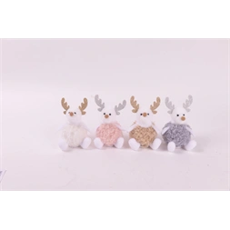 IRIS textil rénszarvas ülő, bolyhos, 11 cm