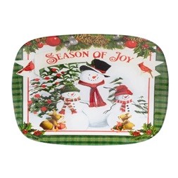 IRIS üveg kínáló hóemberek minta 30x20cm