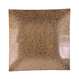 IRIS üvegtál, négyzet alakú, arany 19,5 cm