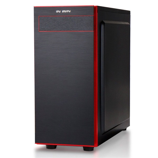 In Win 703 ATX fekete/piros ablakos használt számítógépház (Használt - B)