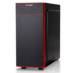 In Win 703 ATX fekete/piros ablakos használt számítógépház (Használt - B)