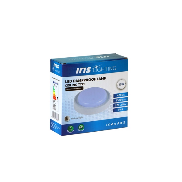 Iris Lighting ML-CELCPROOF 15W/4000K/1400lm IP44 fehér LED mennyezeti lámpa