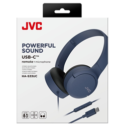 JVC HA-S33UC-A USB-C vezetékes kék mikrofonos fejhallgató