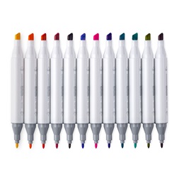 Jolly Airbrush Textile 12 darabos kétvégű színes textilmarker készlet