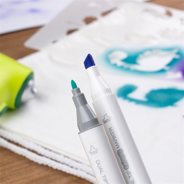 Jolly Airbrush Textile 12 darabos kétvégű színes textilmarker készlet