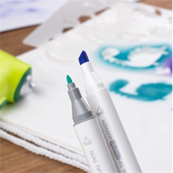 Jolly Airbrush Textile 12 darabos kétvégű színes textilmarker készlet