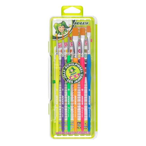 Jolly Neon 6 darabos ergonómikus fogós ecsetkészlet