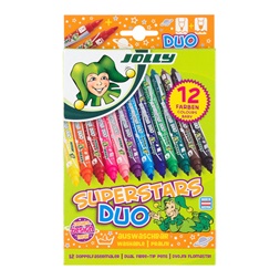 Jolly Superstars Duo 12 darabos kétvégű filctoll készlet