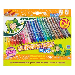 Jolly Superstars Duo 24 darabos kétvégű filctoll készlet