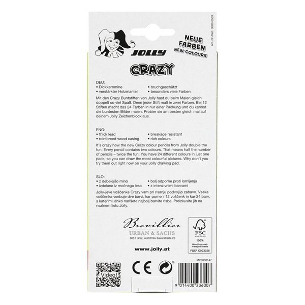 Jolly Superstick Crazy 12 db/24 szín kétvégű színesceruza készlet