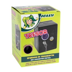 Jolly kulcsos fekete perselyszéf