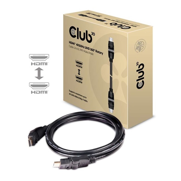 Club3D CAC-1360 2m HDMI 2.0 4K60Hz UHD 360 Rotary kábel