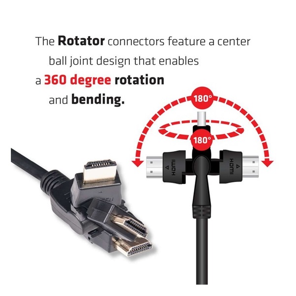 Club3D CAC-1360 2m HDMI 2.0 4K60Hz UHD 360 Rotary kábel