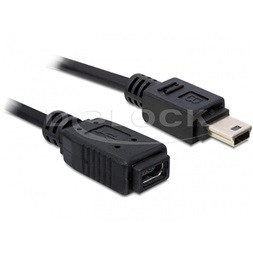 Delock 82667 1m USB 2.0 mini-B apa - anya hosszabbító kábel