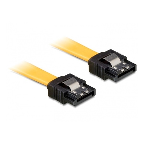 Delock 82797 10cm 6Gb/s egyenes/egyenes SATA (fémlappal) kábel