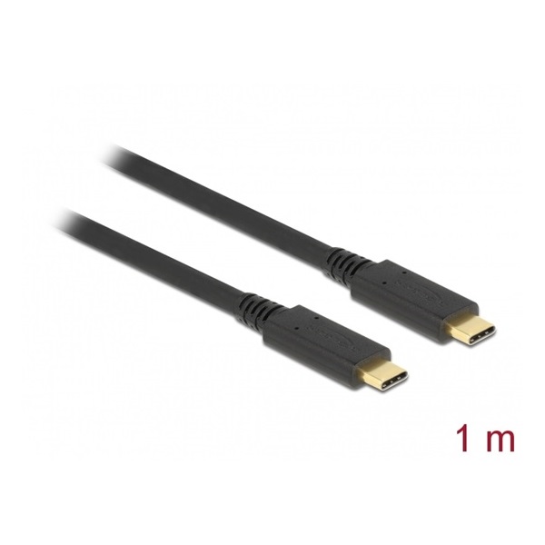 Delock 85531 1m USB-C 3.1 10Gbps fekete adat- és töltőkábel