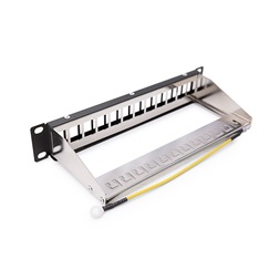 KE-Line 10" 1U 12 port moduláris fekete üres patch panel