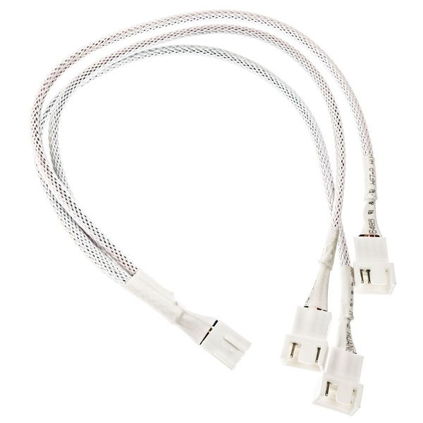Kábel 3-es PWM elosztó, 35cm, harisnyázott, Fehér