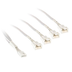 Kábel 4-es PWM elosztó, 35cm, harisnyázott, Fehér