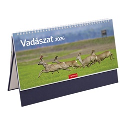 Kalendart 2026 T054 Vadászat álló kék asztali naptár