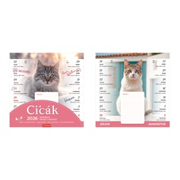 Kalendart 2026 T090 Cicák mágneses falinaptár