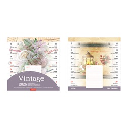 Kalendart 2026 T090 Vintage mágneses falinaptár