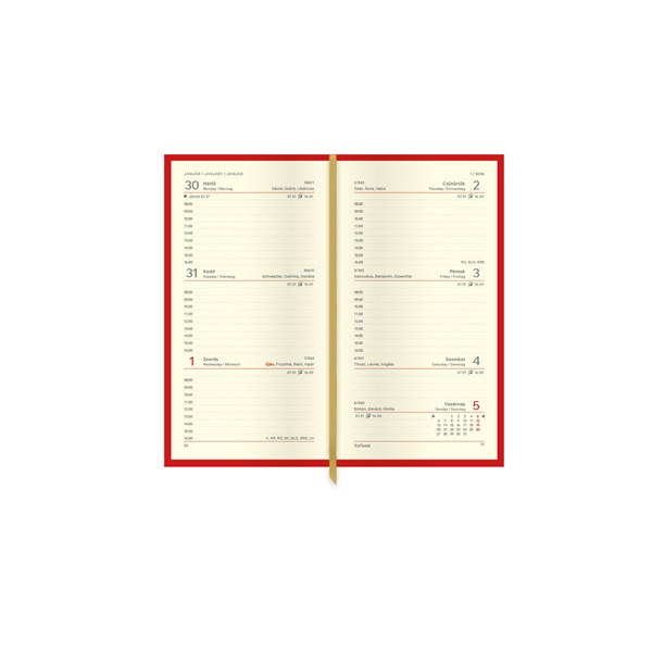 Kalendart Image 2026 I035 zöld heti beosztású álló zsebnaptár