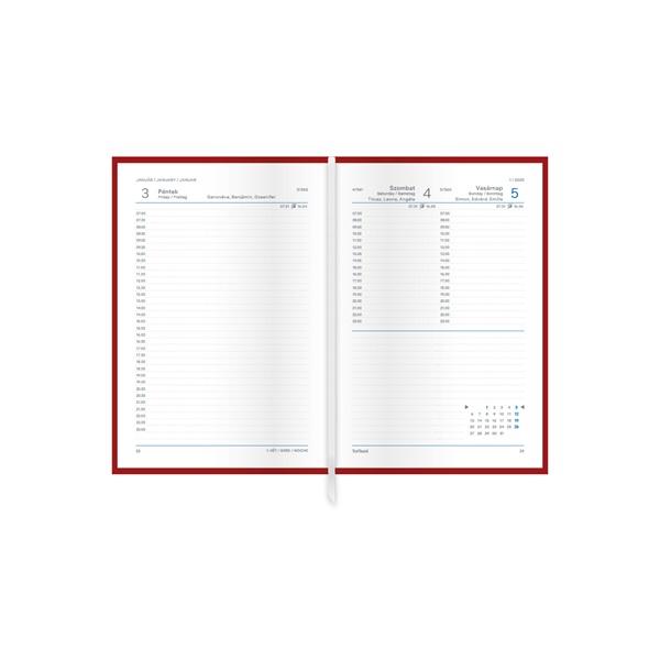 Kalendart Joy 2026 J022  B6 Boglárka napi beosztású határidőnapló