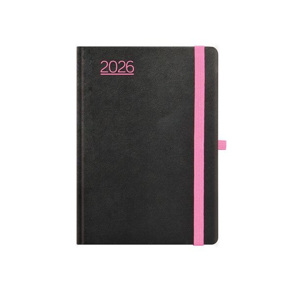 Kalendart Nero 2026 N012 B6 heti beosztású fekete-pink határidőnapló